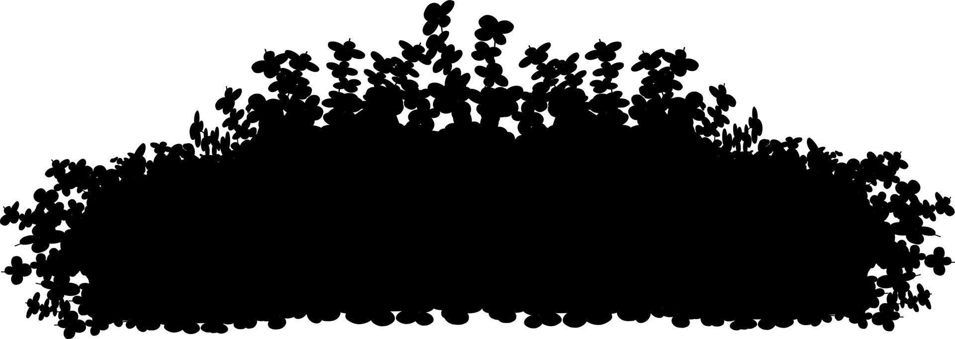 Monochrome vector drawing of bushes.