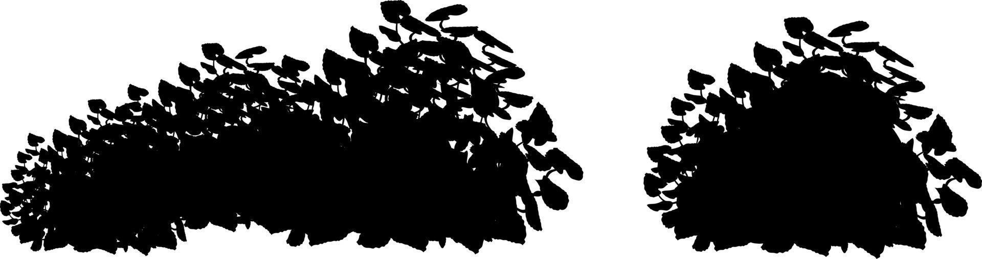 Monochrome vector drawing of bushes.