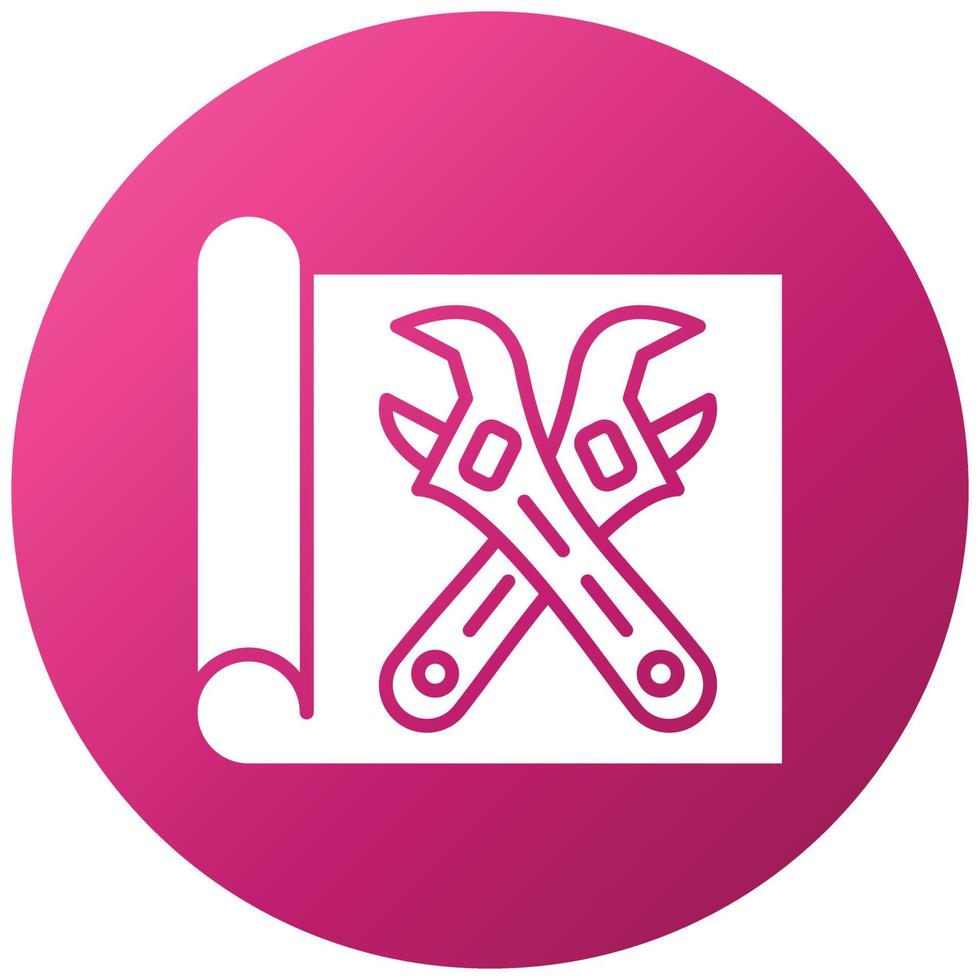 Construction Blueprint Icon Style vector