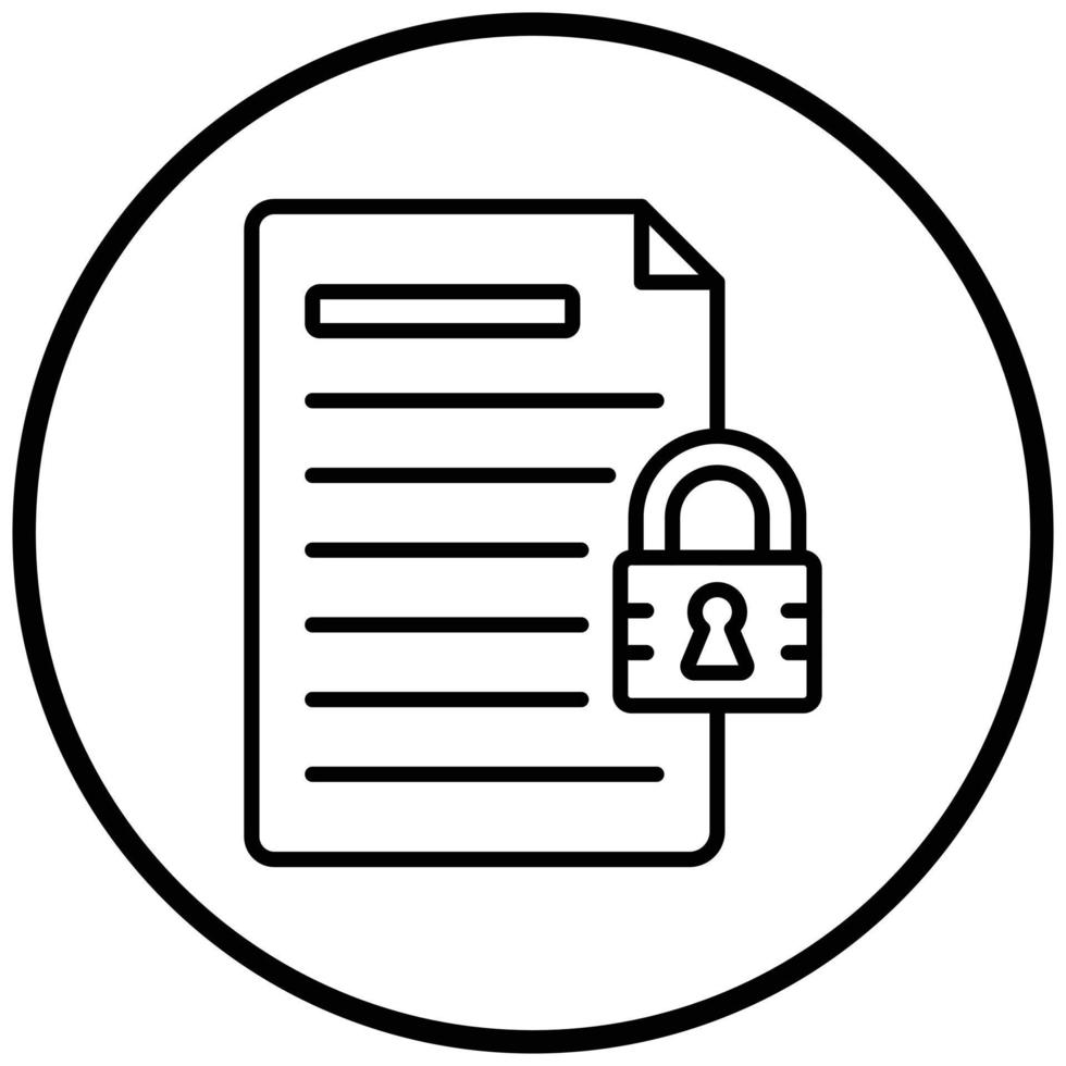 Document Locked Icon Style vector