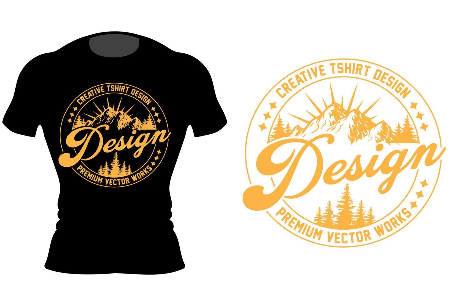 Mountain Wildlife Forest Nature Retro T-Shirt Design vector