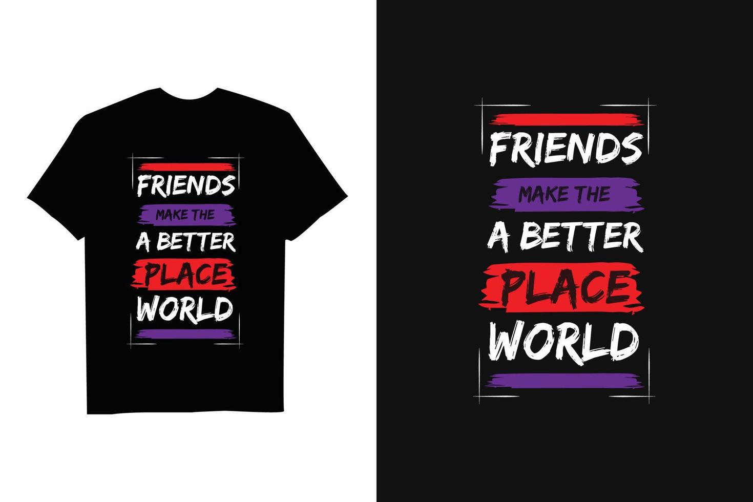 Happy friendship day colorful brush effect t-shirt design vector