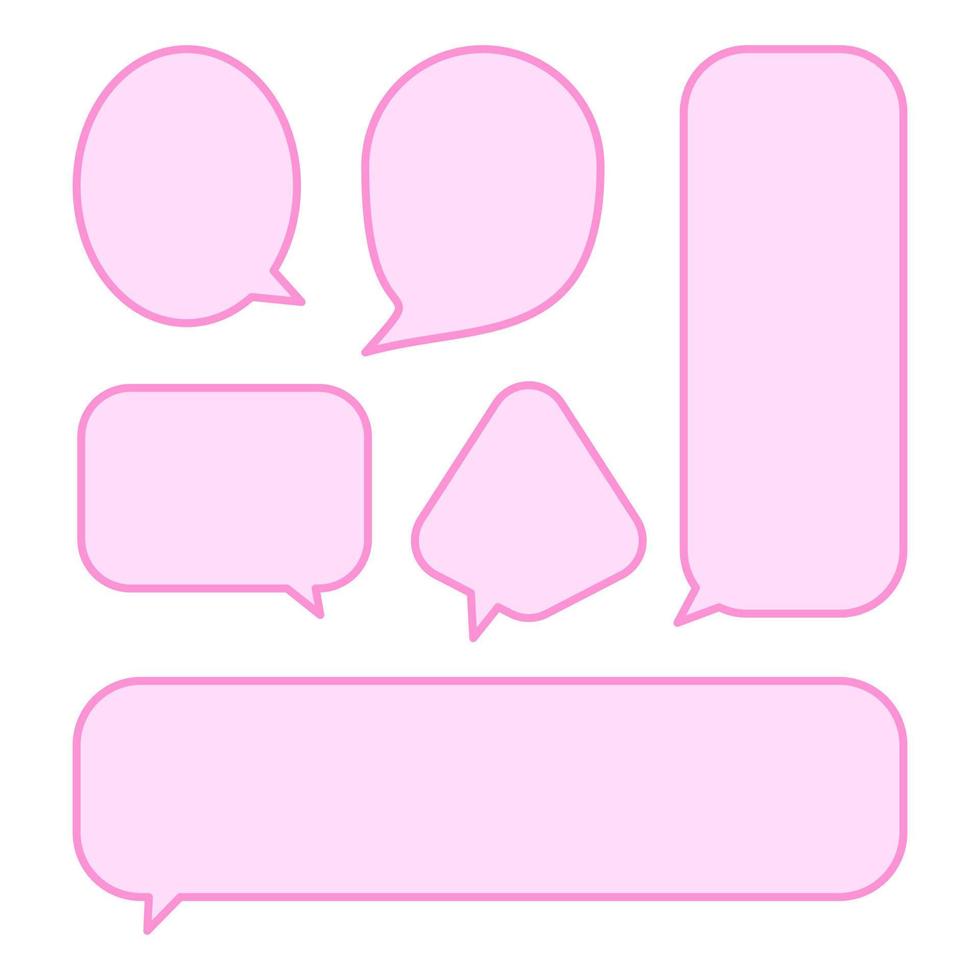 Set speech bubbles on white background. chat box and doodle message or communication icon Cloud speaking for comics and minimal message dialog vector