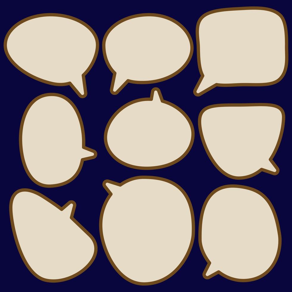 Set speech bubbles on white background. chat box and doodle message or communication icon Cloud speaking for comics and minimal message dialog vector