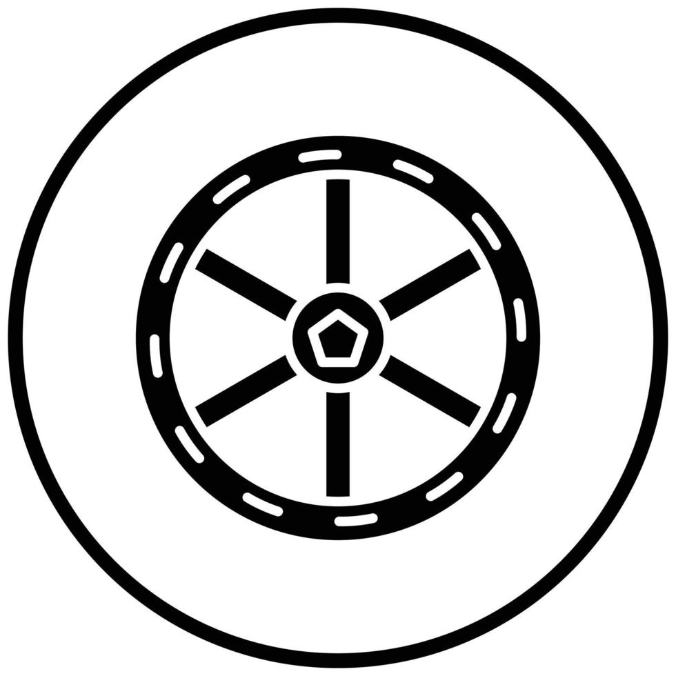 Wooden Wheel Icon Style vector