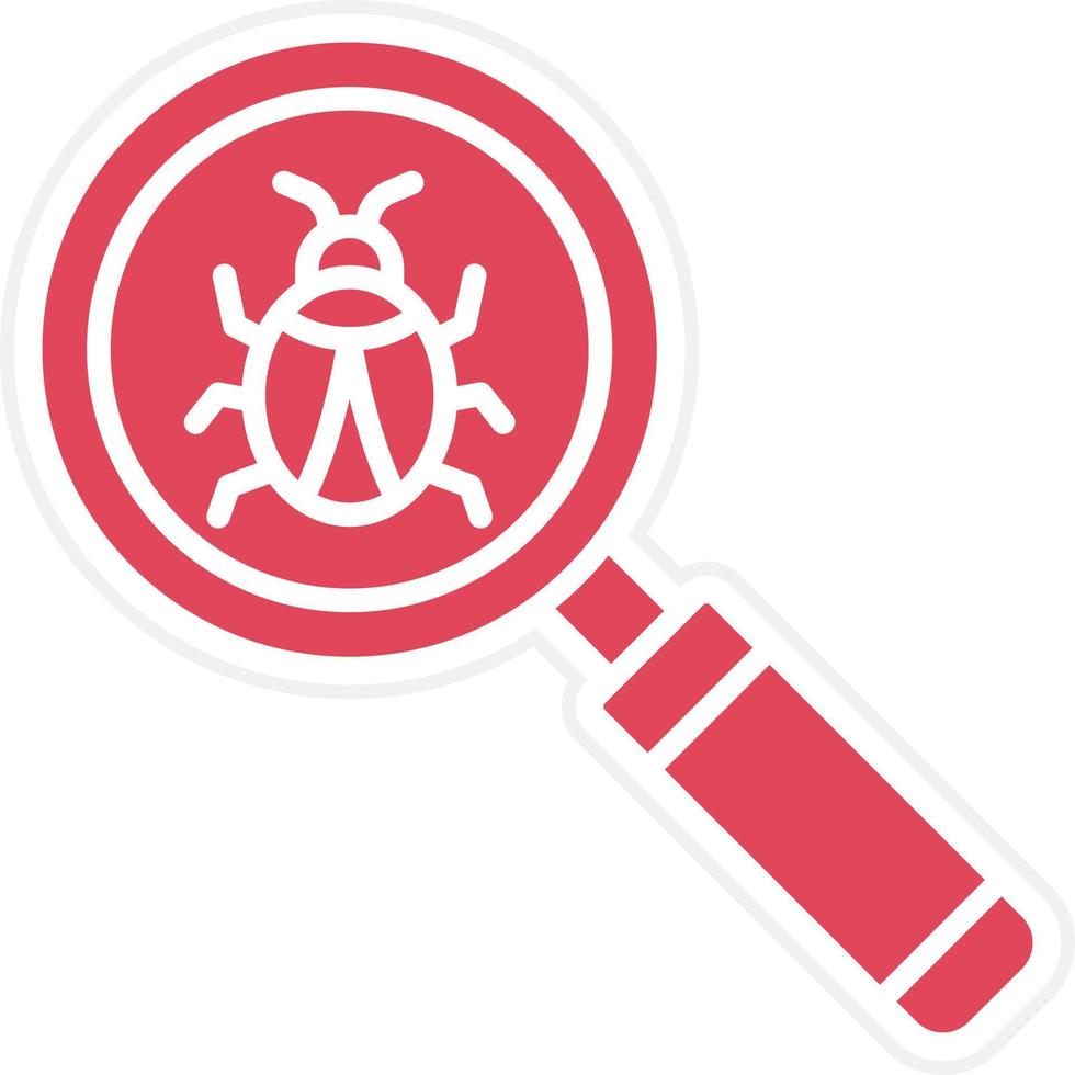 Bug Search Icon Style vector