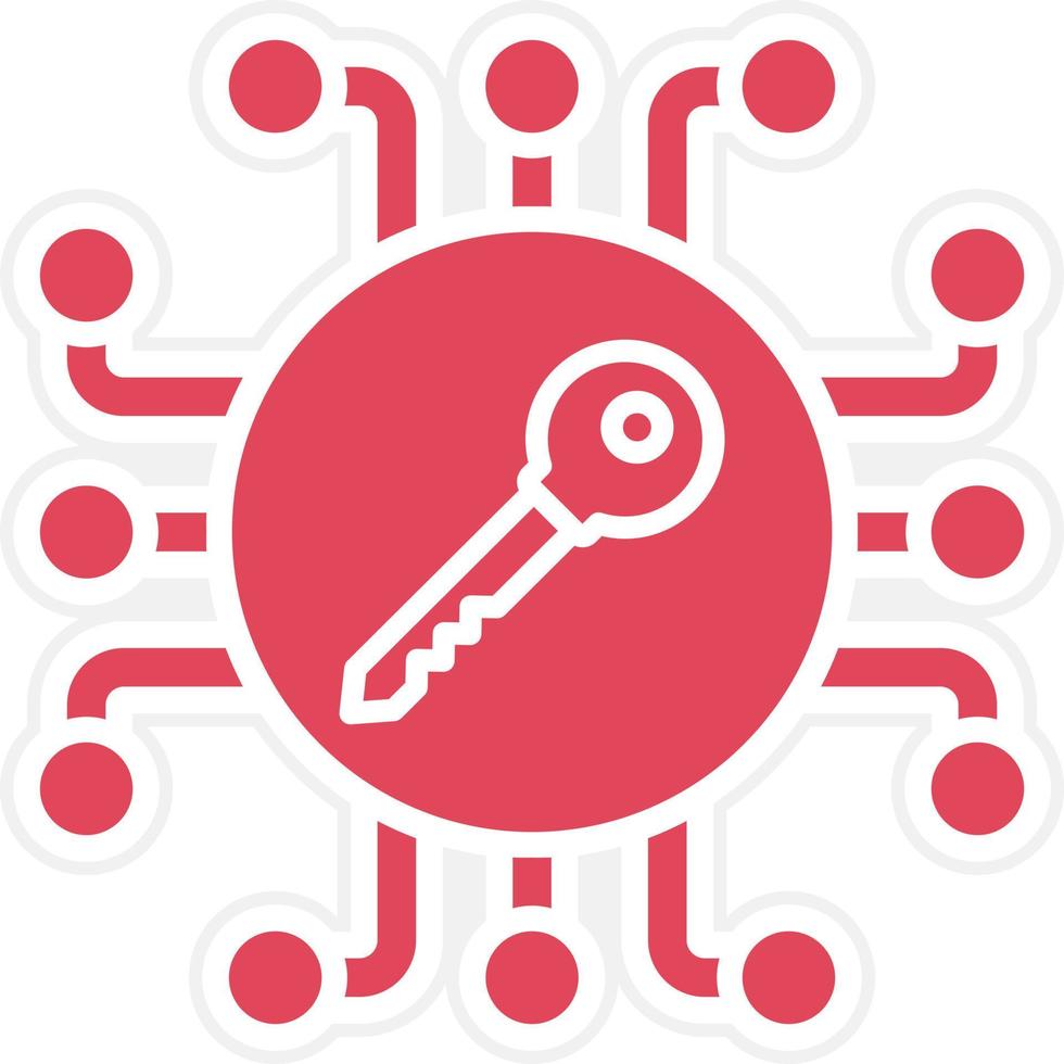 Key Encryption Icon Style vector