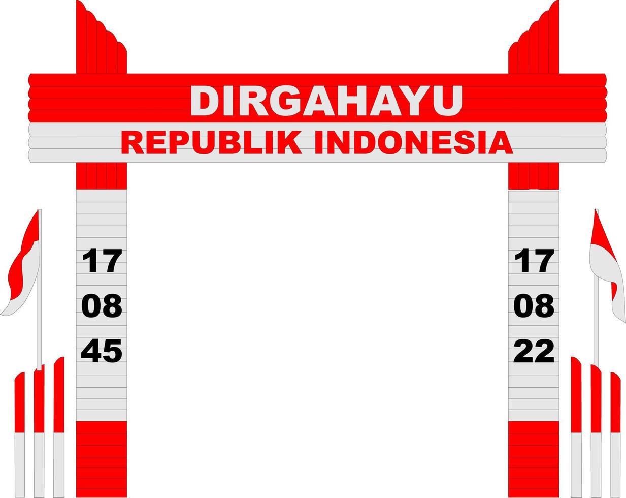 puerta del día de la independencia de indonesia vector