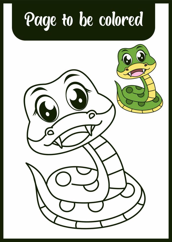 coloring book for kids. snake vector