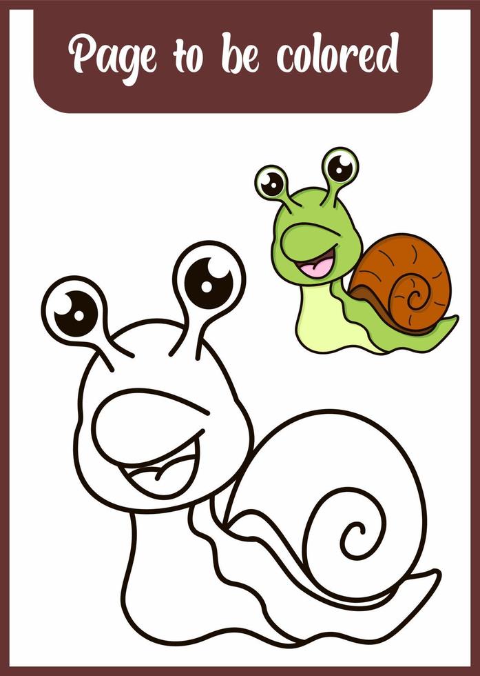 coloring book for kids. snail vector
