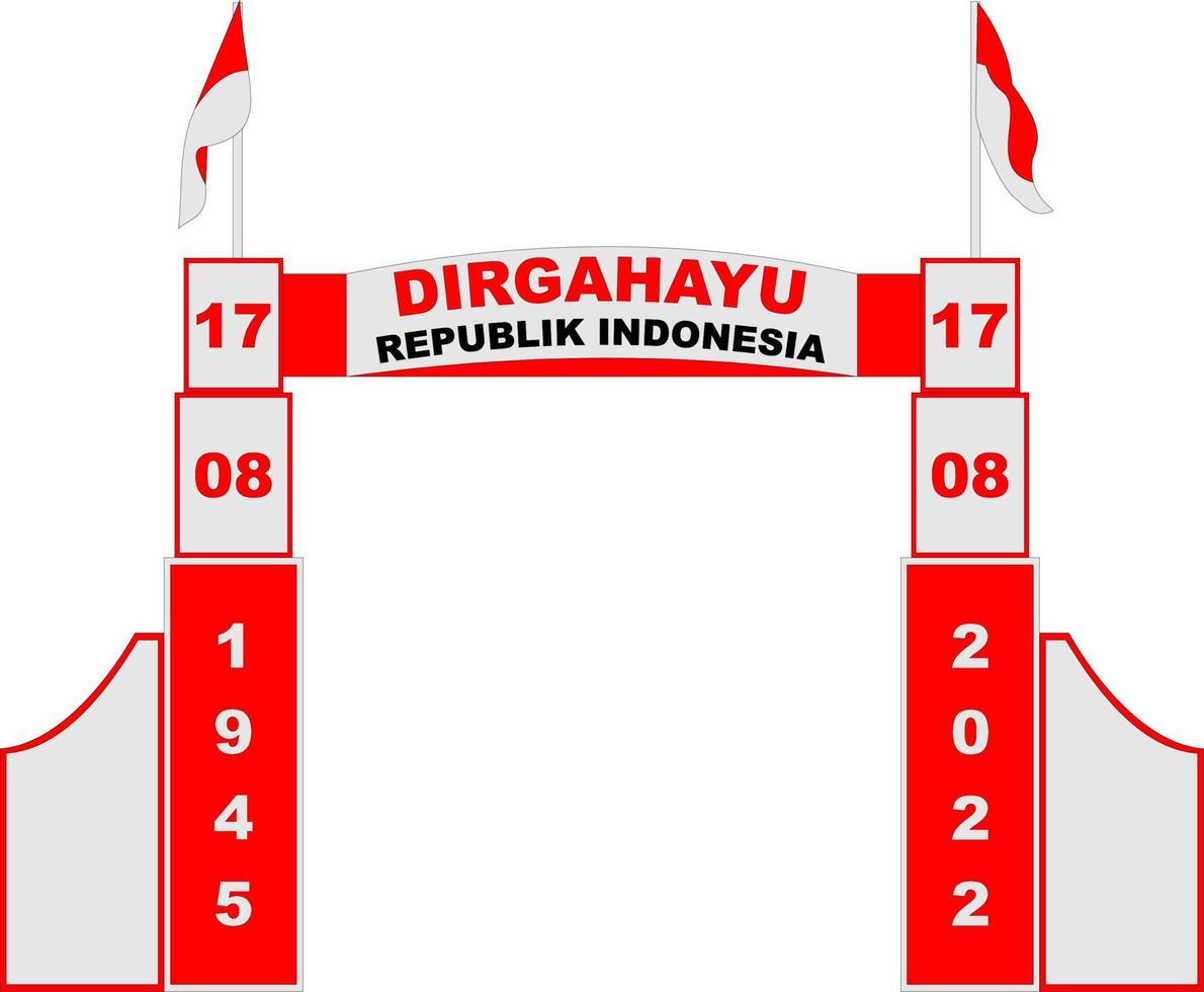 Indonesia independence day gate vector