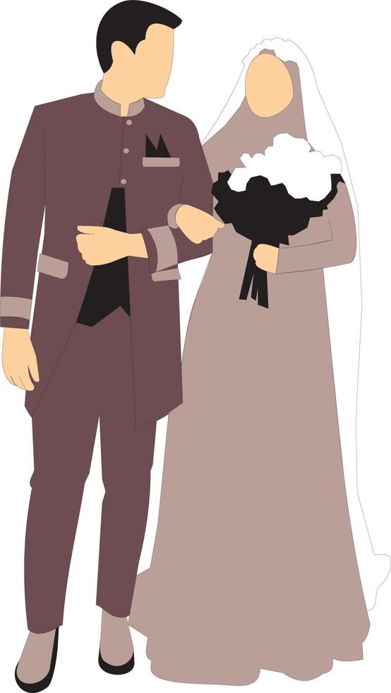 Muslim wedding couple vector