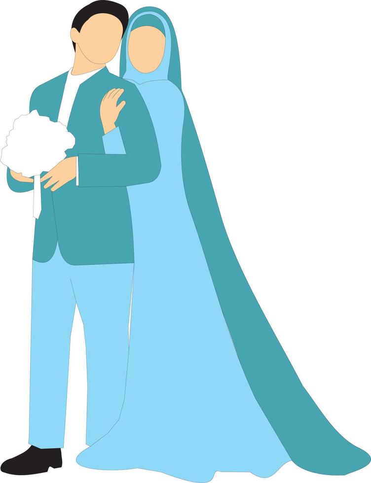 Muslim wedding couple vector