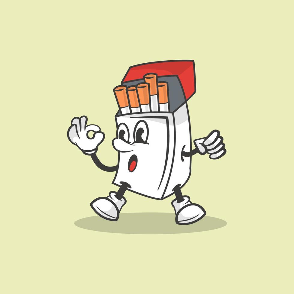 diseño de logotipo de mascota retro cigarro vector