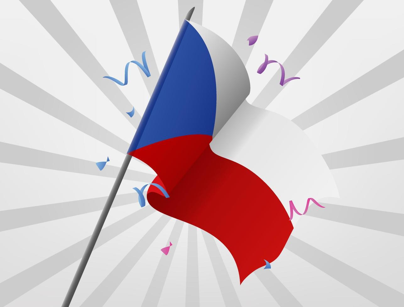 The Czech Republic's celebratory flag flew at a height vector