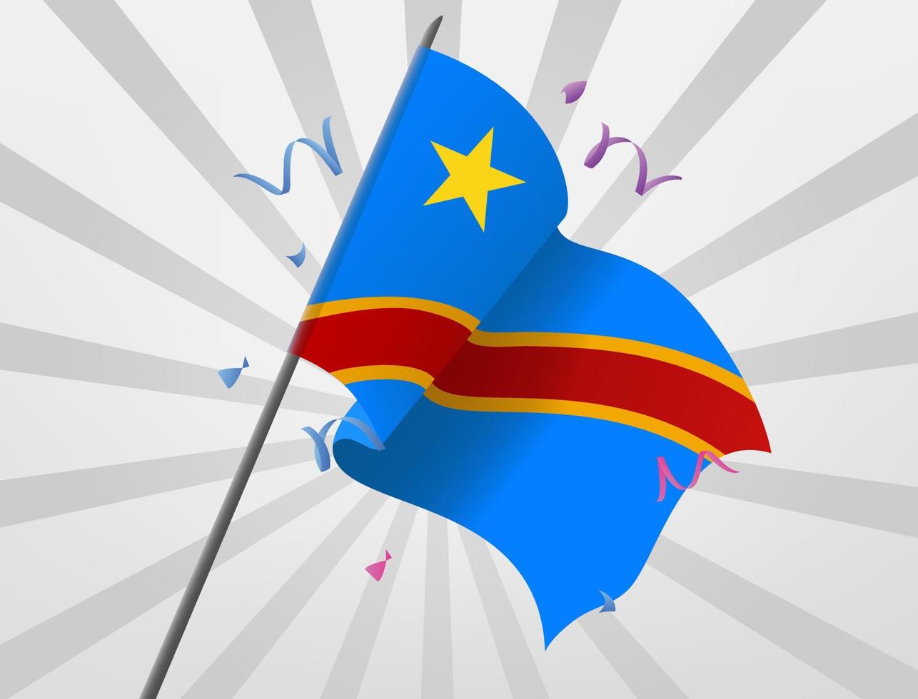 Flying flags crossed from the Democratic Republic of Congo vector