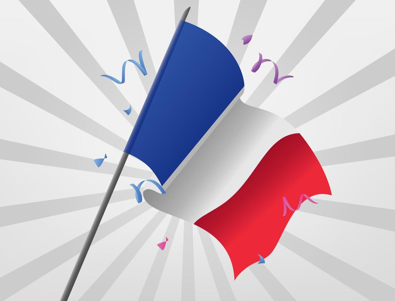 The flag of French celebrations flew at high heights vector
