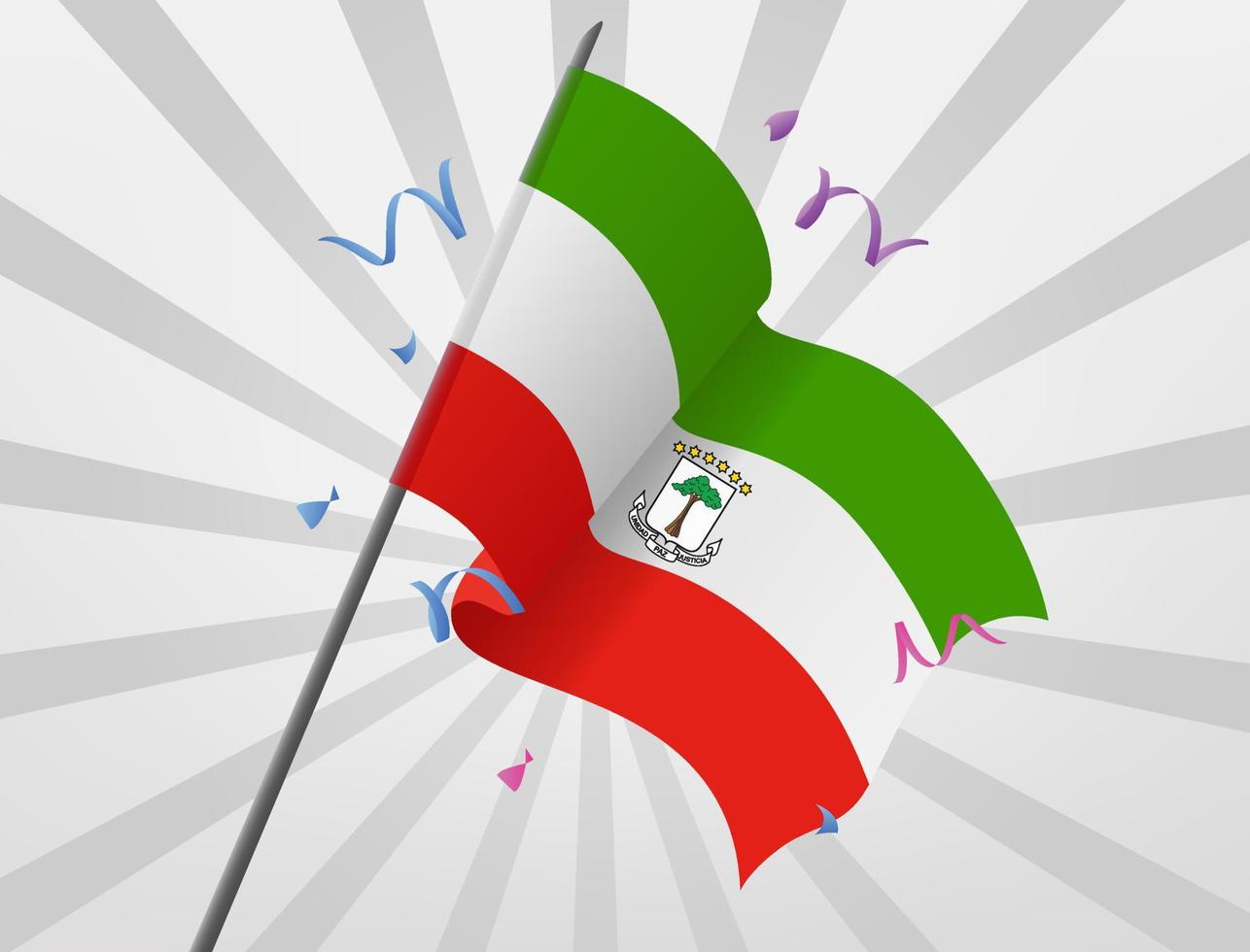 The Equatorial Guinea celebratory flag is flying at high altitudes vector