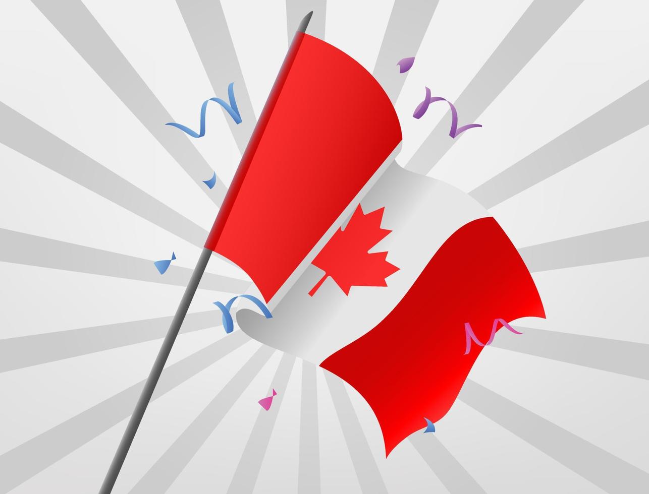 Canadian celebratory flags rise at high altitudes vector