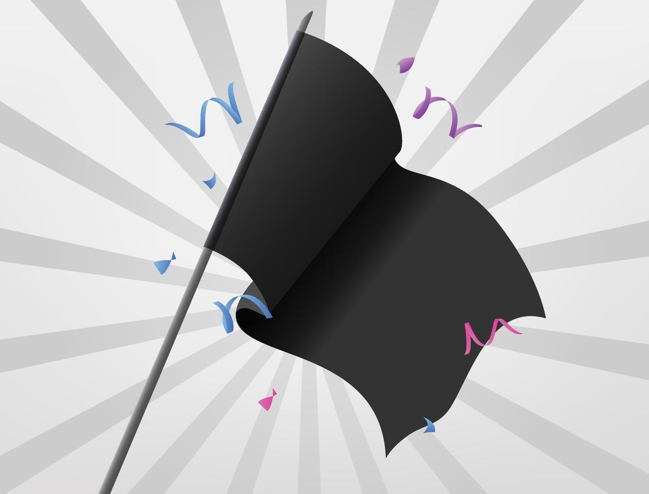 Black celebratory flags rise at high altitudes vector