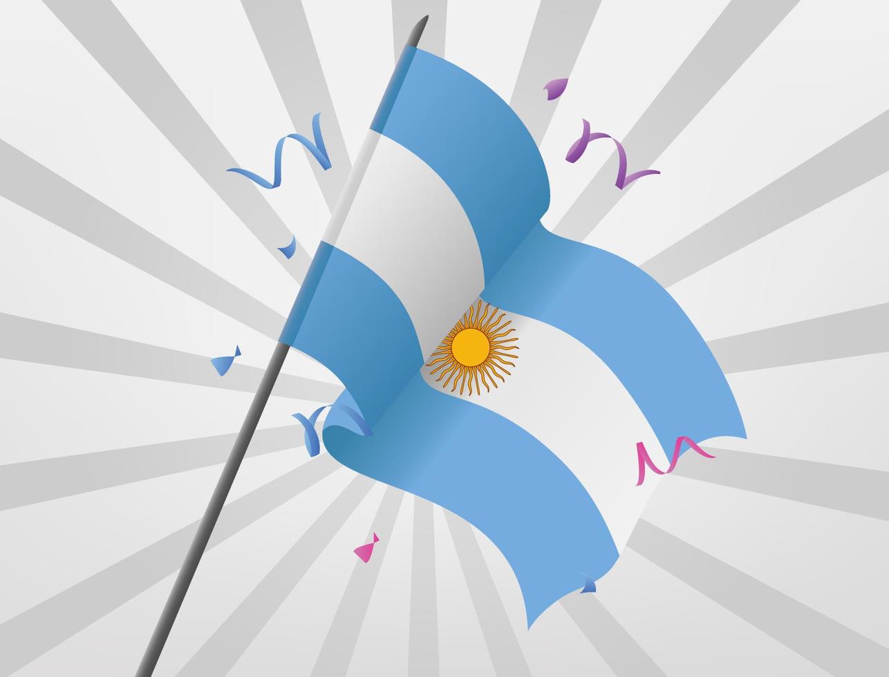 Argentine celebratory flags rise at high altitudes vector