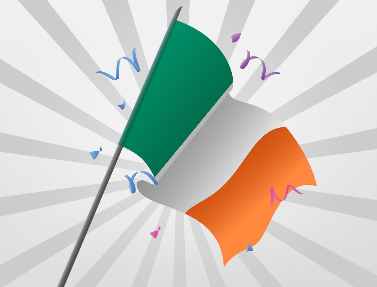 Irish celebratory flags rise at high altitudes vector