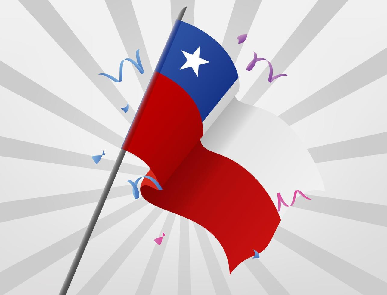 The celebratory flag of Chile is flying at high altitudes vector