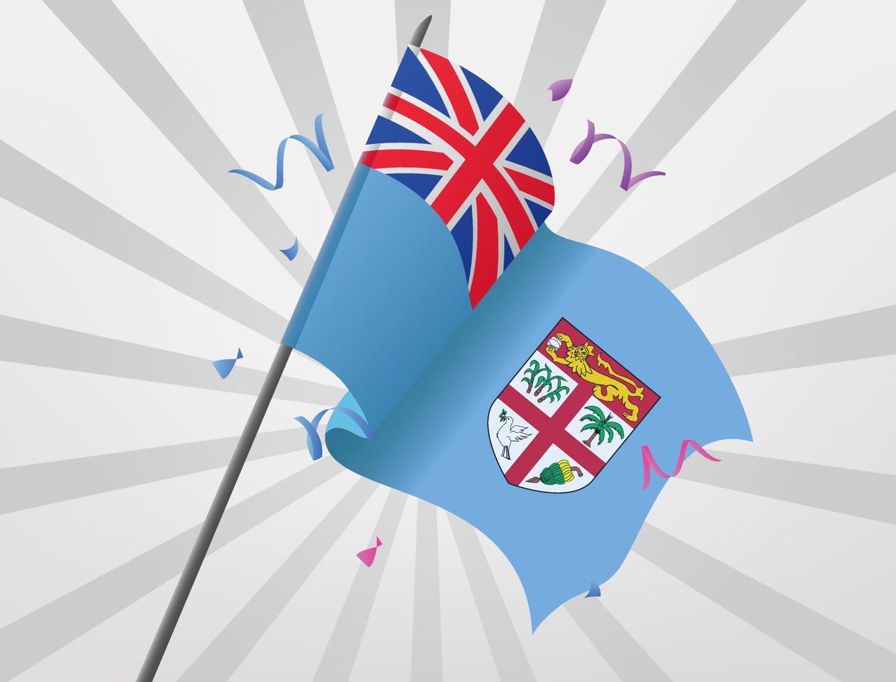 la bandera festiva de fiji ondea en altura vector