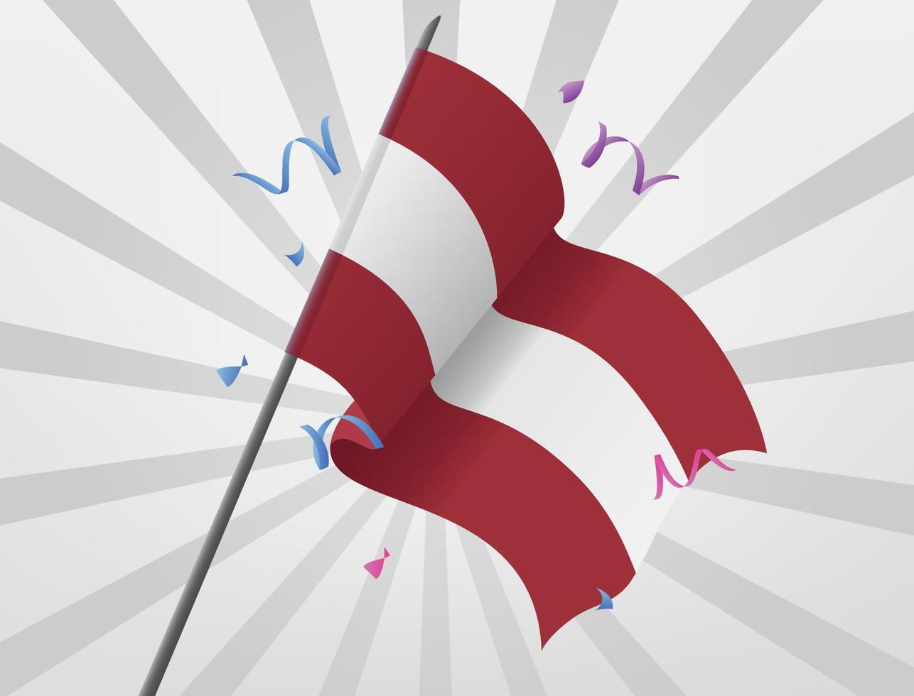la bandera de celebración de letonia ondea a gran altura vector