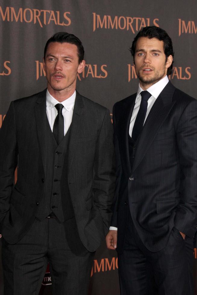 LOS ANGELES, NOV 7 -  Luke Evans, Henry Cavill arrives at the Immortals 3D Premiere at Nokia Theater at LA Live on November 7, 2011 in West Hollywood, CA photo