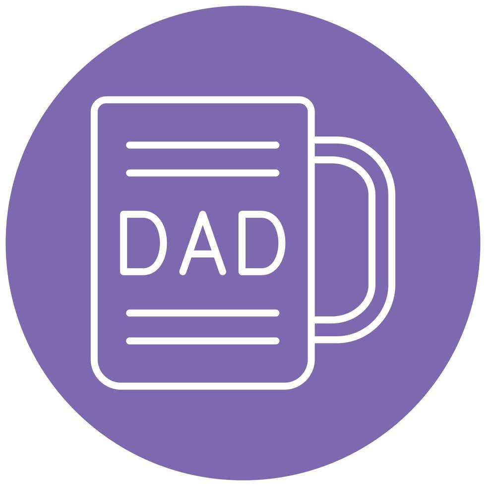 estilo de icono de taza de papá vector