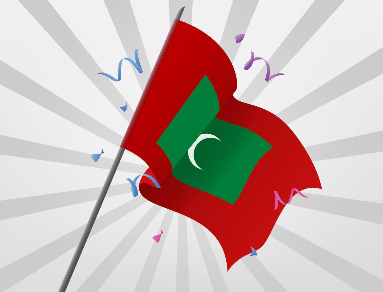 Flying flags crossed from the country of Maldives vector