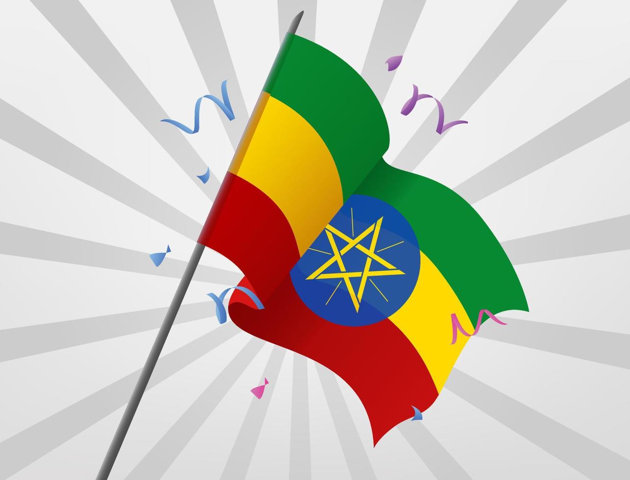 The Ethiopian celebrations flag flew at a height vector