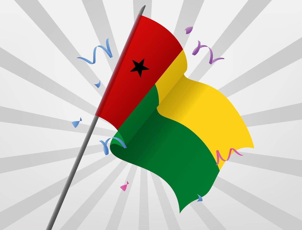 Guinea Bissau celebratory flags fly at high altitudes vector