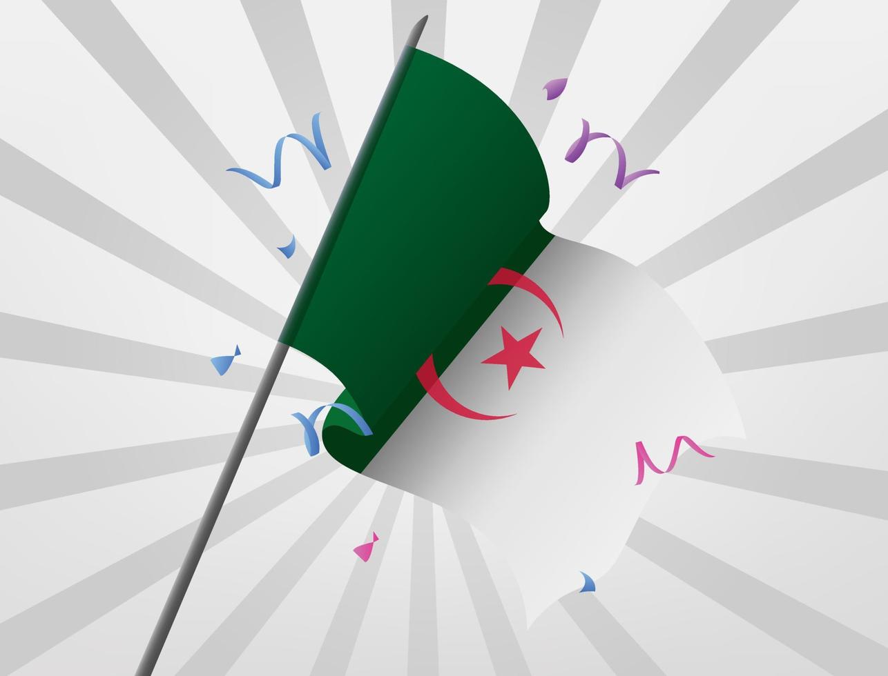 The Algerian celebratory flag flew at a height vector