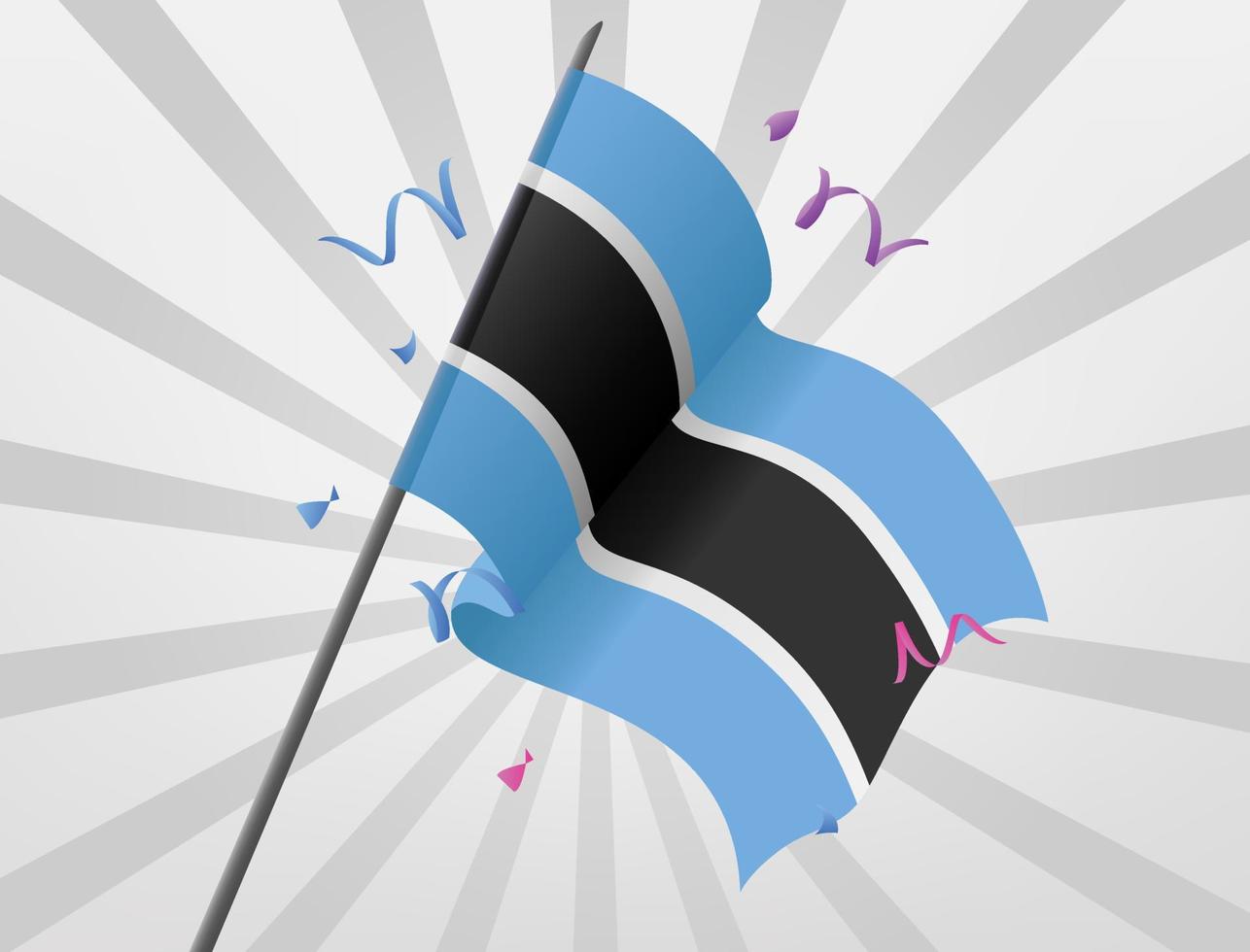 The celebratory flag of Botswana is flying at high altitudes vector