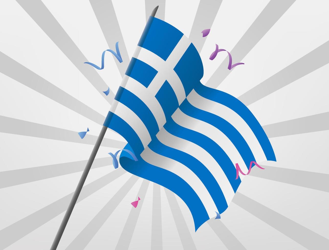 la bandera festiva de grecia ondea en altura vector