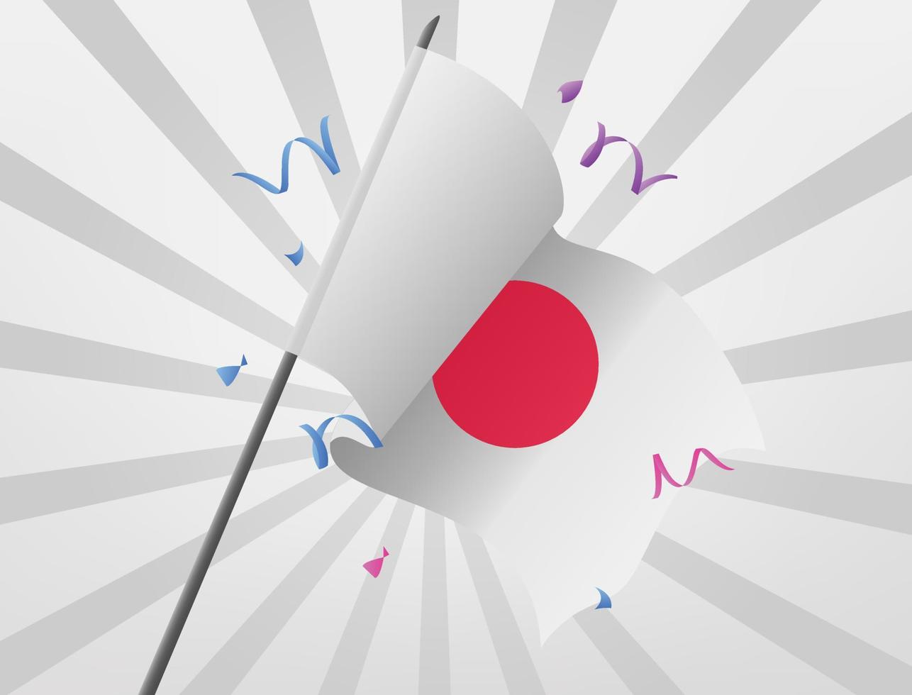 la bandera de celebración de japón ondea a gran altura vector