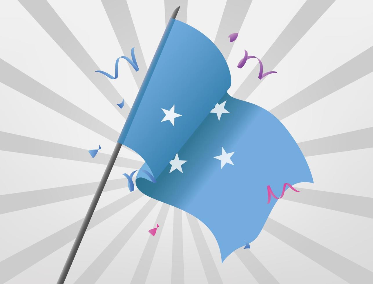 The Micronesia celebrations flag flew at a height vector