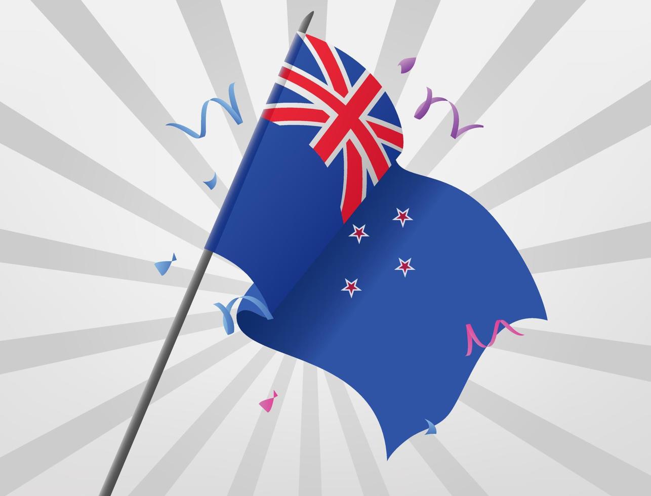 The New Zealand celebratory flag flew at a height vector