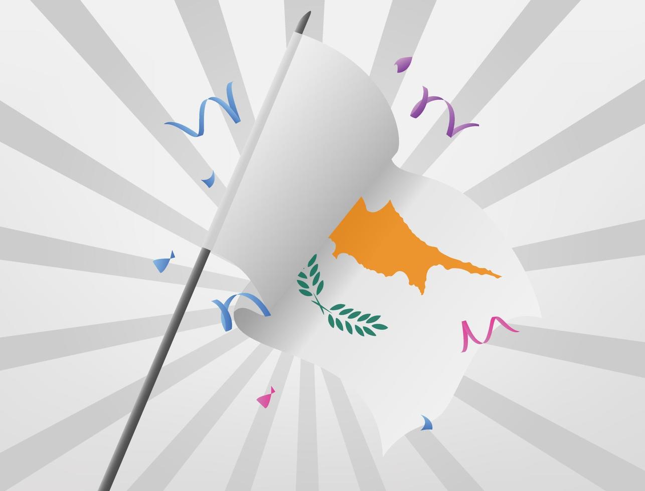 The celebratory flag of Cyprus flies at height vector