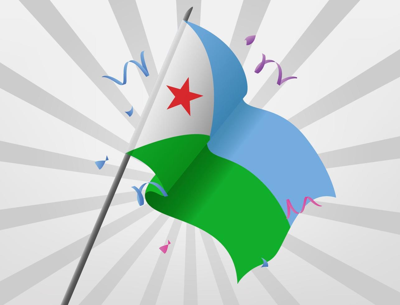 The celebratory flag of Djibouti is flying at high altitudes vector