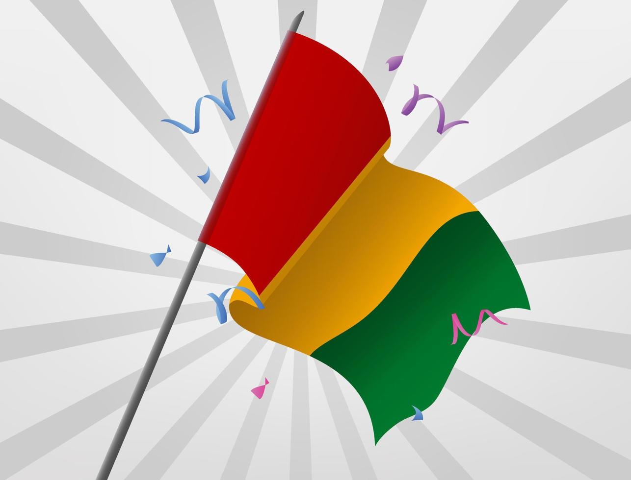 The celebratory flag of Guinea flies at height vector