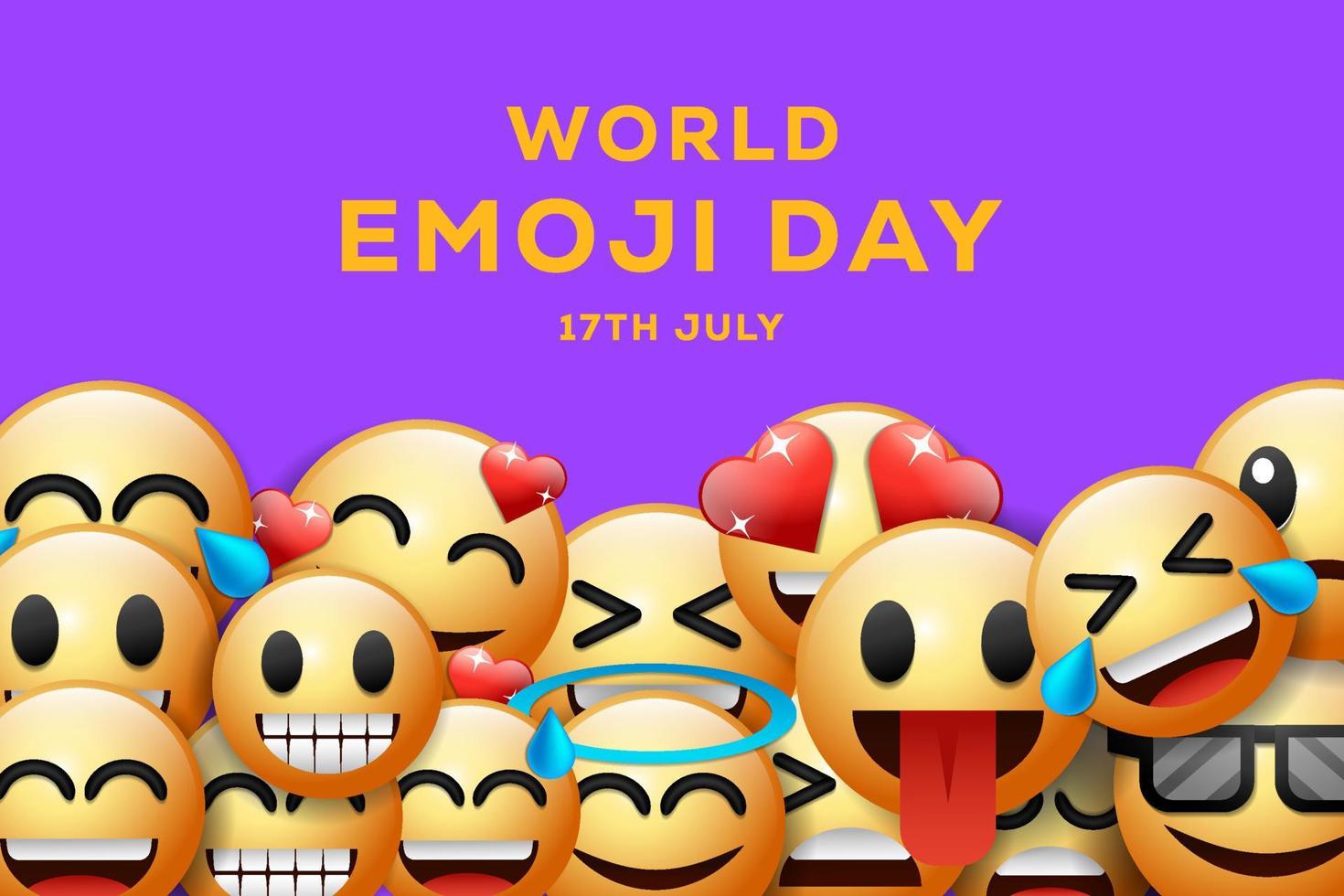 gradient world emoticon day 17th july background illustration vector