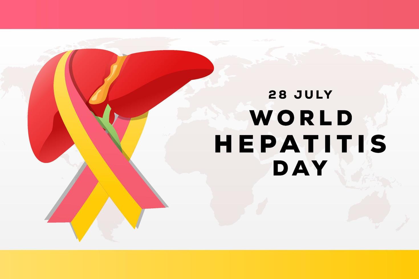 gradient world hepatitis day 28 july illustration with ribbon vector