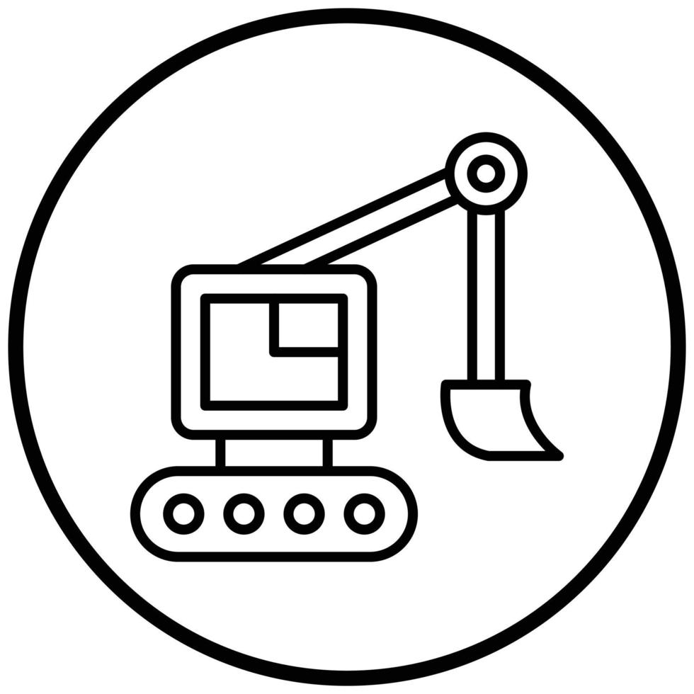 Excavator Icon Style vector