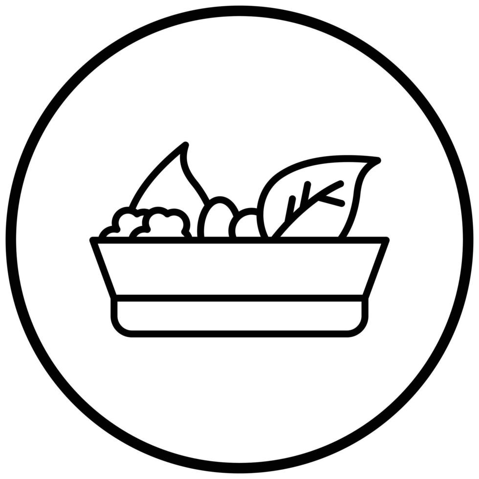 estilo de icono de ensalada vector