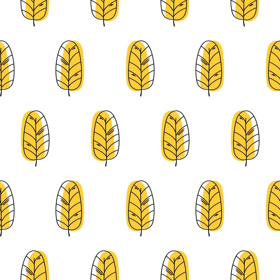 Autumn seamless pattern with leaves. Abstract yellow flower seamless pattern vector