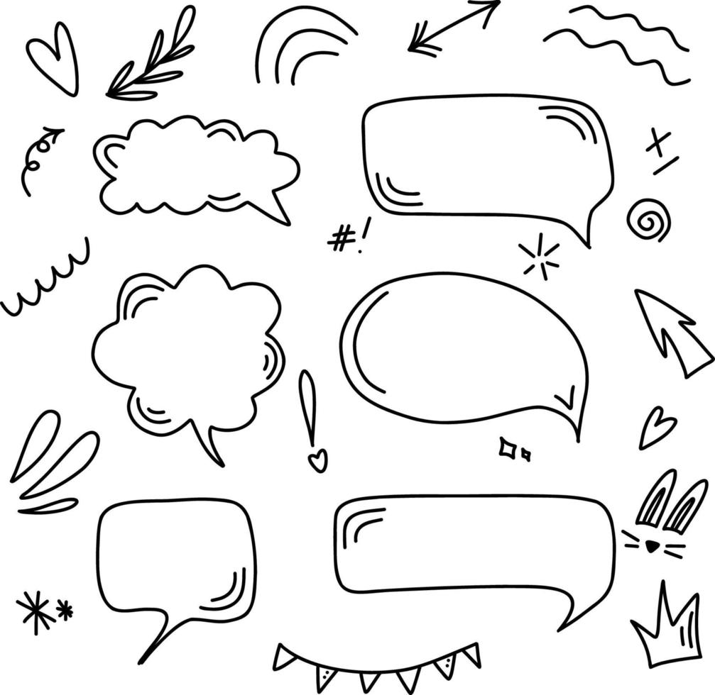 Abstract template on white backdrop. Chat icon set vector