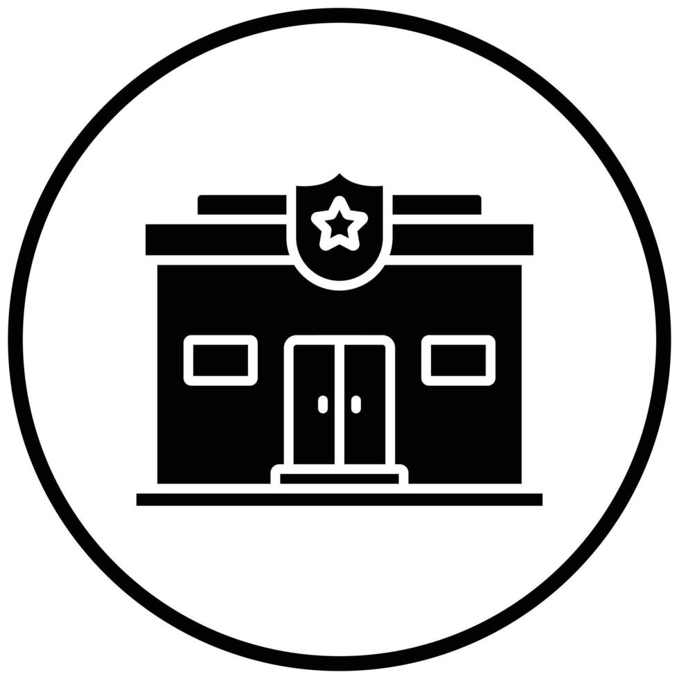 estilo de icono de estación de policía vector